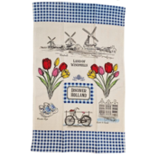 Typisch Hollands Kitchen towel - Amsterdam Blue-White Bicycle