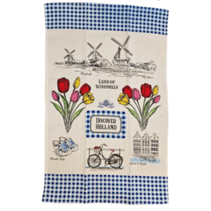 Typisch Hollands Kitchen towel - Amsterdam Blue-White Bicycle