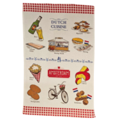 Typisch Hollands Kitchen towel - Amsterdam Red-White Bicycle