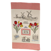 Typisch Hollands Kitchen towel - Holland Red - White - Bicycle & Windmills - Copy