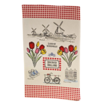 Typisch Hollands Kitchen towel - Holland Red - White - Bicycle & Windmills