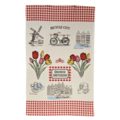 Typisch Hollands Kitchen towel - Amsterdam Red-White - Facade Houses