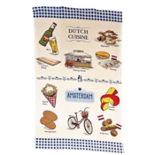 Typisch Hollands Kitchen towel - Amsterdam Blue-White - Bicycle & Windmills