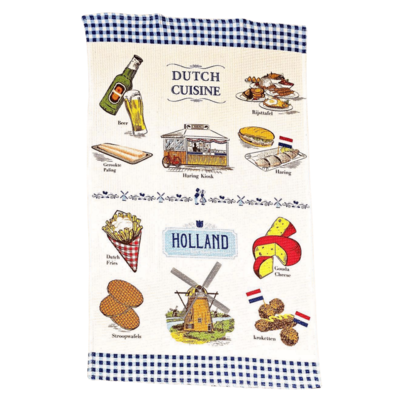 Typisch Hollands Kitchen towel - Holland Blue-White - Windmills & Icons