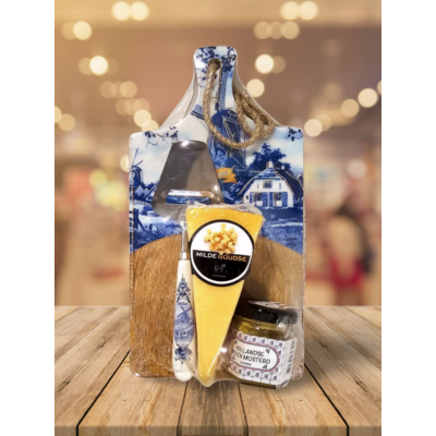 Ter Steege souvenirs Kaasgeschenk - Houten kaasplank - Delfts blauw