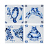 Heinen Delftware Luxury coasters - Earthenware - Lazy cats