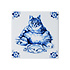 Heinen Delfts blauw Luxury coasters - Earthenware - Lazy cats
