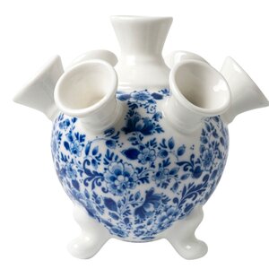 Heinen Delftware Delfter blaue Tulpenvase auf Beinen - Blumenmotiv