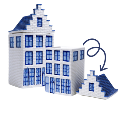 Heinen Delfts blauw Vorratsglas Delfter blaues Grachtenhaus