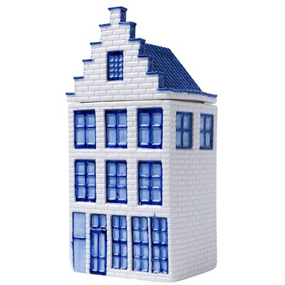 Heinen Delfts blauw Storage jar Delft blue canal house