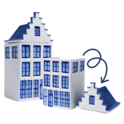 Heinen Delfts blauw Voorraadpot  Delfts blauw grachtenpand