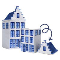 Heinen Delfts blauw Delft Blue canal house storage jar