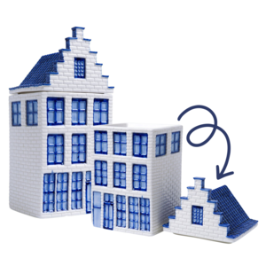 Heinen Delfts blauw Storage jar Delft blue canal house