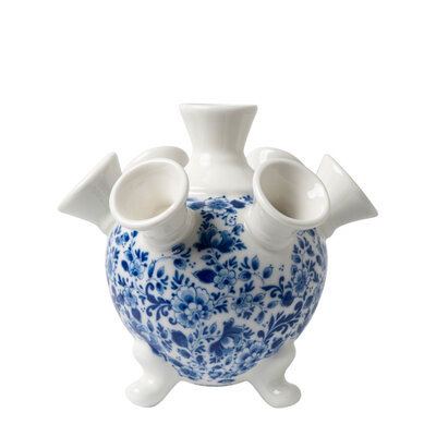 Heinen Delftware Delfter blaue Tulpenvase auf Beinen - Blumenmotiv