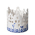 Heinen Delfts blauw Tealight holder - Facade houses - Large