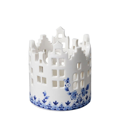 Heinen Delftware Tealight holder - Facade houses - Medium