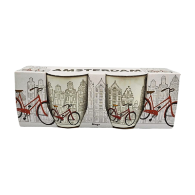 Typisch Hollands Gift box Mugs - Bicycles 2 pieces (suitable for senseo)