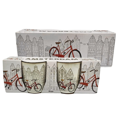 Typisch Hollands Gift box Mugs - Bicycles 2 pieces (suitable for senseo)