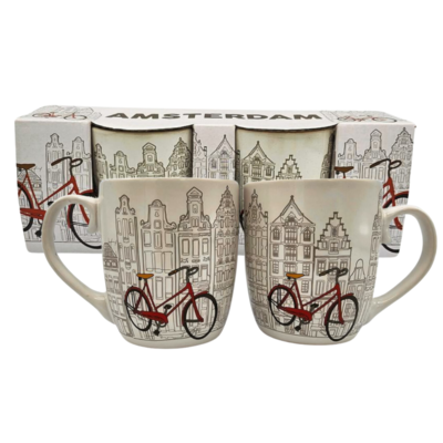 Typisch Hollands Gift box Mugs - Bicycles 2 pieces (suitable for senseo)