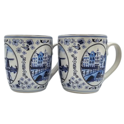 TTD Gifts Gift Box Mugs - Delft Blue 2 pieces (suitable for Senseo)