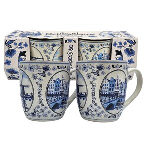 TTD Gifts Geschenkdoos Mokken - Delfts blauw  2 stuks (geschikt voor senseo)