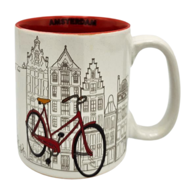 TTD Gifts Large coffee-tea mug in gift box - Wit-Fietsen Amsterdam