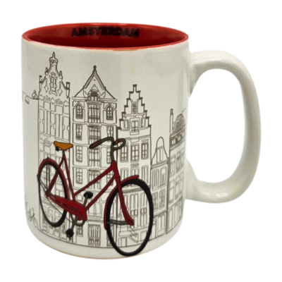 Typisch Hollands Large coffee-tea mug in gift box - Wit-Fietsen Amsterdam