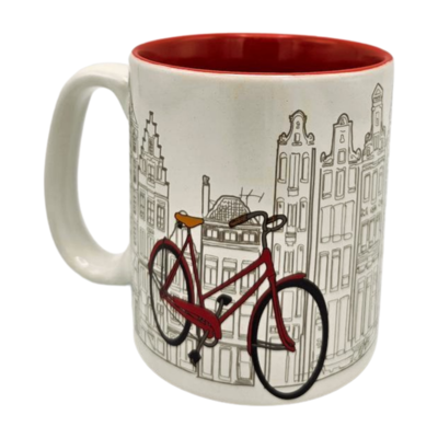 Typisch Hollands Grote koffie-theemok in geschenkdoos - Wit-Fietsen  Amsterdam