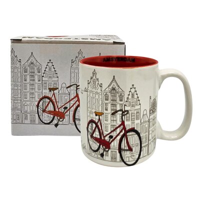 TTD Gifts Großer Kaffee-Teebecher in Geschenkbox - Wit-Fietsen Amsterdam