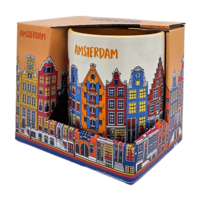 TTD Gifts Große Kaffee-Tee-Tasse in Geschenkbox – Orange – Amsterdam