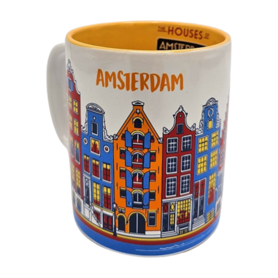 Typisch Hollands Große Kaffee-Tee-Tasse in Geschenkbox – Orange – Amsterdam