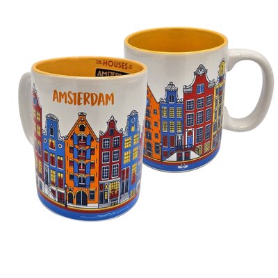 Typisch Hollands Große Kaffee-Tee-Tasse in Geschenkbox – Orange – Amsterdam