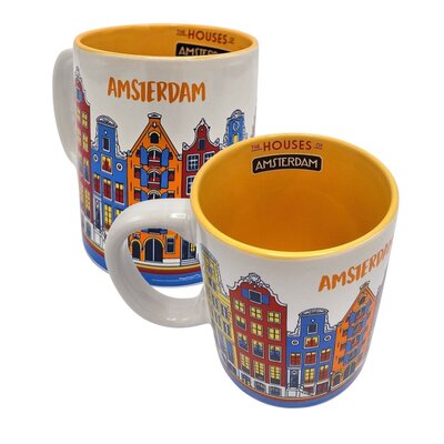 Typisch Hollands Große Kaffee-Tee-Tasse in Geschenkbox – Orange – Amsterdam