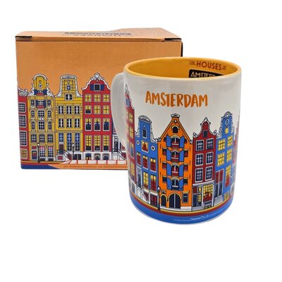 Typisch Hollands Large coffee-tea mug in gift box - orange - Amsterdam