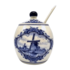 Typisch Hollands Sugar bowl Delft blue - 10 cm - Mill landscape