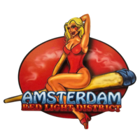 Typisch Hollands Amsterdamer Rotlichtviertel - Pin-Up-Girl