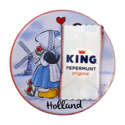 Typisch Hollands Kleine Dose mit Königspfefferminze – küssendes Holland-Paar