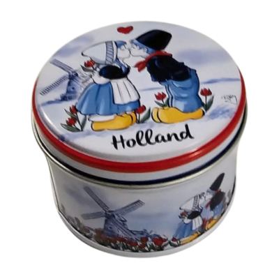 Typisch Hollands Small tin with King peppermint - Holland kissing couple