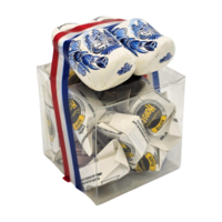 Typisch Hollands Souvenirbox Hopjes - und Magnetclogs - Delfter Blau 5cm