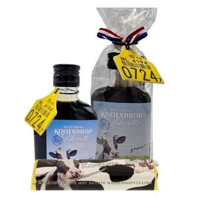 Typisch Hollands Cow Licorice Liqueur and Chocolate (Cow Licorice gift set)