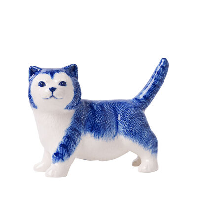 Heinen Delftware Delfts blauw huisdier - Poes 11cm