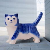 Heinen Delftware Delfts blauw huisdier - Poes 11cm