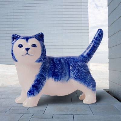 Heinen Delftware Delft blue pet - Cat 11cm