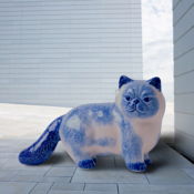 Heinen Delftware Delfts blauw huisdier - Poes 14cm