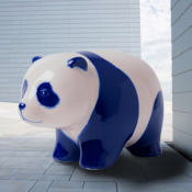 Heinen Delftware Delfter blaues Tier - Panda 12,5 cm