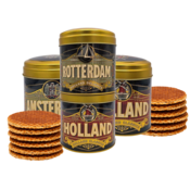 Typisch Hollands Stroopwafels in blik  Rotterdam - Amsterdam en Holland (4 blikken)