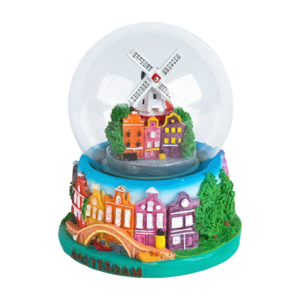 Matix Schneekugel, Amsterdamer Giebelhäuser und Windmühle