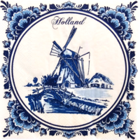 TTD Gifts Servietten Holland-Fliese - Windmühlen