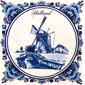 TTD Gifts Napkins Holland tile - Windmills