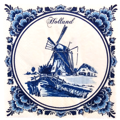 TTD Gifts Servietten Holland-Fliese - Windmühlen